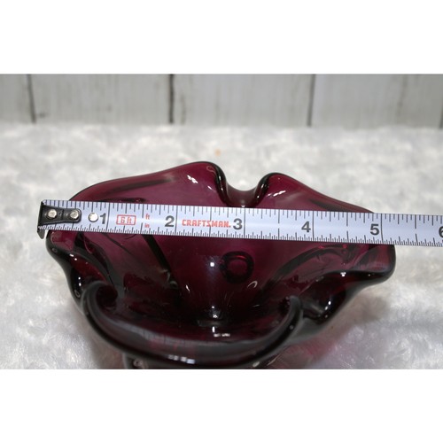 Vintage Mid Century Murano Amethyst Glas Freiform Aschenbecher - Bild 3 von 3