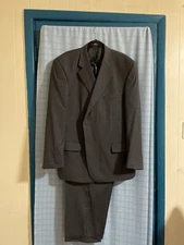 Jeffrey Banks Men’s 2 Piece Suit Grey Pin Stripes Size 50