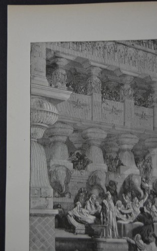 Gustave Dore Christian Art Belshazzar's Feast Antique Original 1880 - Picture 5 of 8
