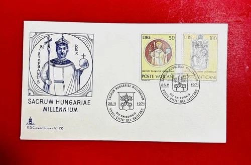 VATICAN CITY MILLENIUM BIRTH OF ST. STEPHEN, KING OF HUNGARY FDC SC#513-514 UA