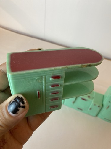 Vintage Plasco Toy Dollhouse Kitchen Set Fridge, Sink, Oven and Counter - Picture 7 of 18