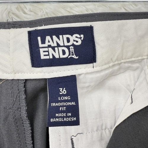 Lands End Pants Mens 36 Long Traditional Fit Chinos Dress Classic Casual Trouser - Picture 3 of 12