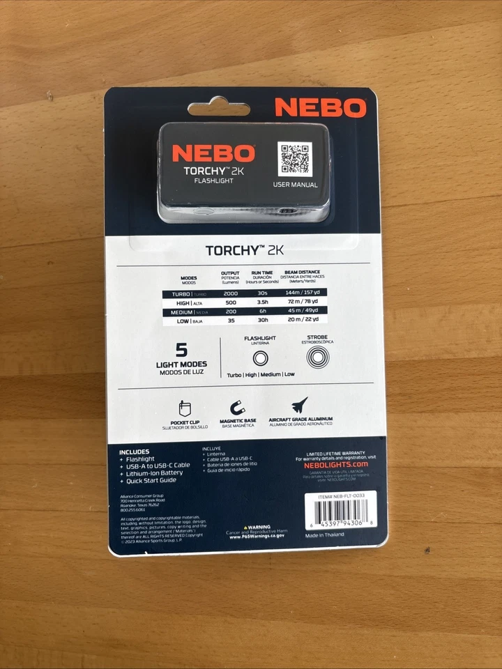 Linterna de Bolsillo NEBO Redline Torchy 2K 2000 Lúmenes para EDC Inalámbrica USB Recha... - Imagen 2 de 2