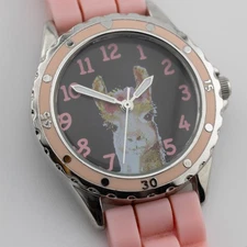 ACCUTIME WATCH CORP. WN9021WM Pink-Tone Quartz Analog Women's Watch New Battery