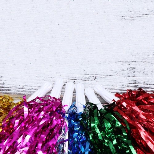 12pcs Straight Handle Cheering Poms Spirited Fun Cheerleading Kit Cheer Props - Picture 2 of 11