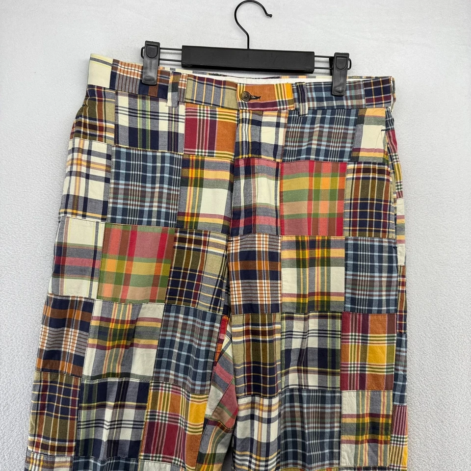 Brooks Brothers Pants Men's 33x32 Fits 33x29 Colorful Patchwork Madras Vintage - Image 2 of 4