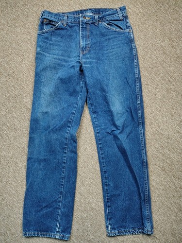 DICKIES 5 Pocket Regular Fit Work Jeans Men's 33x32 Dark Blue Cotton Denim