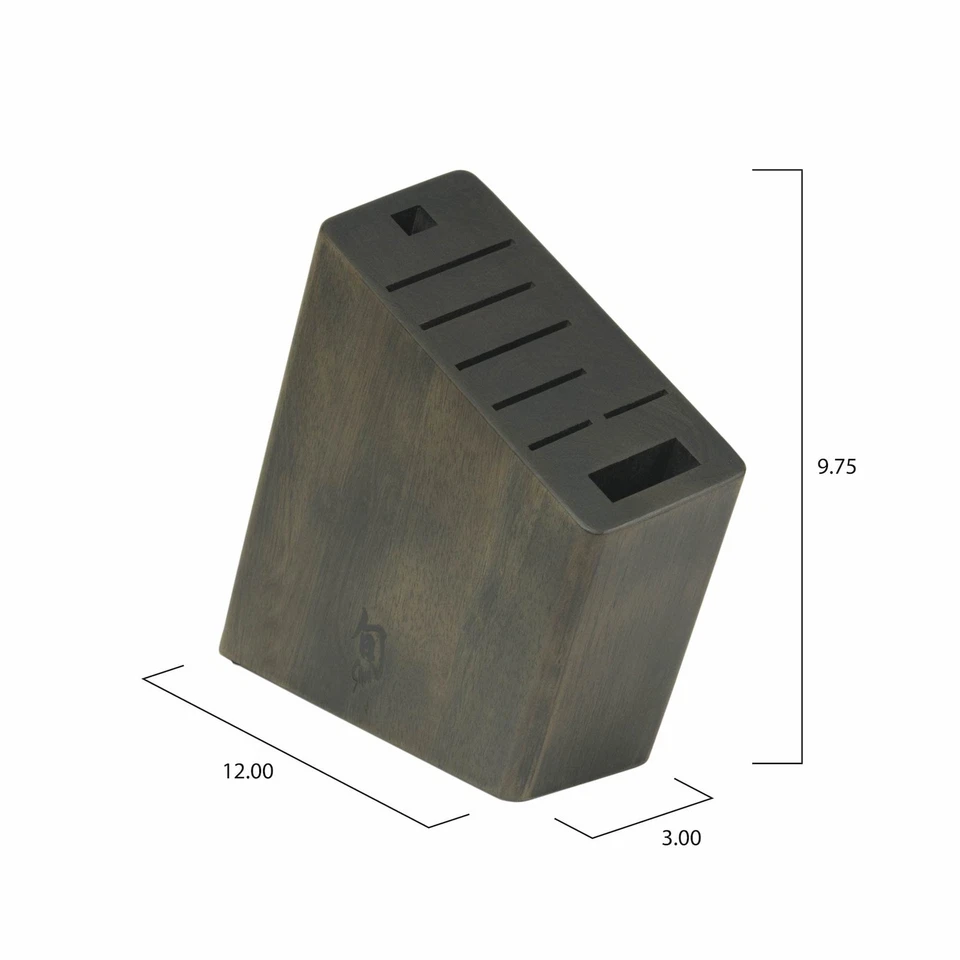 Angled Knife Block, 8 Slot Wooden Knife Holder, Made from Genuine Dark-Staine... - Image 2 of 2