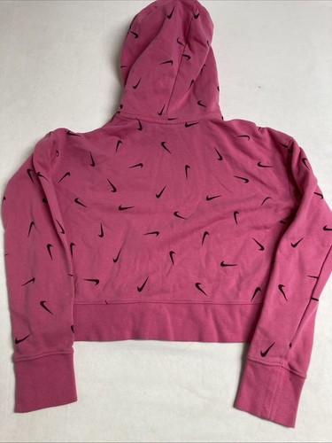 Nike Pink Girls All-Over Print Cropped Pullover Hoodie Size XL - Picture 7 of 7