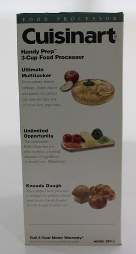Cuisinart Handy Prep 3 Cup Food Processor DFP-3 Slice Shred Cream Whip - Picture 4 of 11