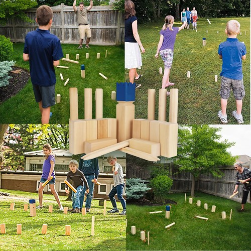 Kubb Spiel Set Hartholz Wikinger Spiele KUBB werfen werfen Outdoor Garten Spiele Sets - Bild 8 von 13