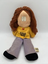 VTG 1982 Cathy Comic Strip Plush Rag Doll "Woman On The Move" Corduroy Pants