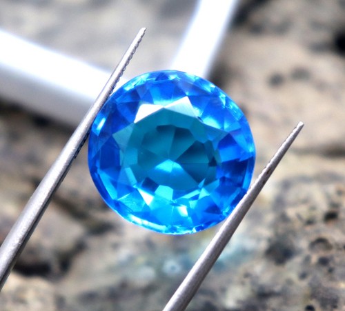Real Blue Sapphire Loose Round Cut 5.4ct Certified Kashmir Sapphire Faceted Gem - Picture 5 of 10