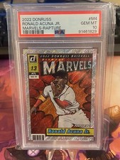 2022 DONRUSS, RONALD ACUNA JR (MARVELS-RAPTURE) #M4 PSA GEM MT 10