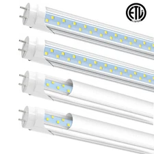 Type A+B Light Bulbs T8 4FT 24W Plug and Play or Ballast Bypass LED Shop Light