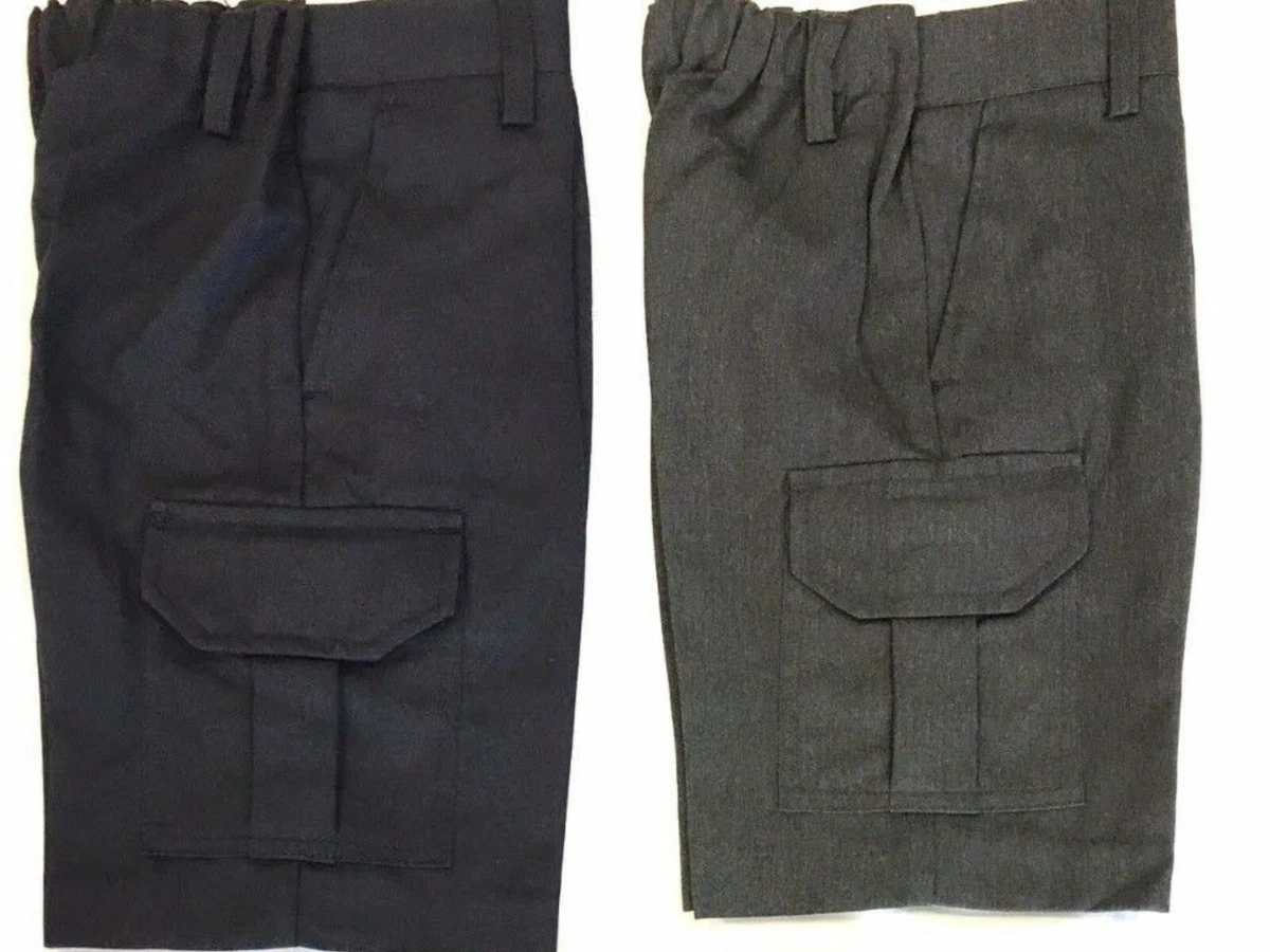 Boys grey cargo school hotsell shorts