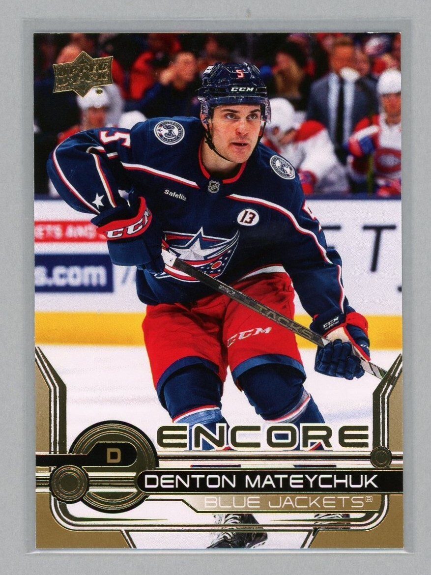 2024-25 Upper Deck Extended Denton Mateychuk GOLD Encore Rookie RC Blue Jackets