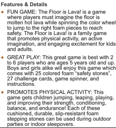 The Floor Is Lava Game! The Fun Physical Lava Leaping Game! All Ages! - Picture 3 of 3