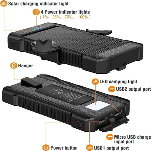 2024 Super 30000mAh USB Portable Charger Solar Power Bank for Cell Phone Gife - Picture 24 of 24