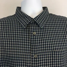 John Varvatos Mens XL 100% Cotton Button Front Shirt Size Long Sleeve Check