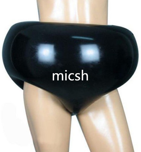 Latex Rubber Black Handsome Unique Underwear Inflatable shorts Size XS-XXL