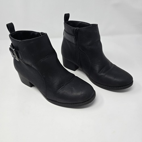 Childrens Place Short Ankle Black Zip Up Boots Girls Size 4 Booties-to - Picture 2 of 15