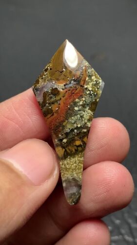 Moss Plume Agate Cabochon 40x18x5mm High Quality 18 ct - Video 1 of 1