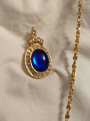 Moda Rosso/Blu/Verde Cristallo Strass Oro Ciondolo Collana Charm Bundle (3) - Foto 4 di 5