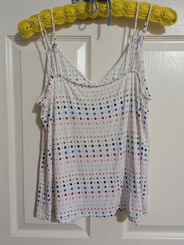 LOFT Damen Top Medium Camisole Tank Spaghettiträger Polka Dots weiß - Bild 3 von 9