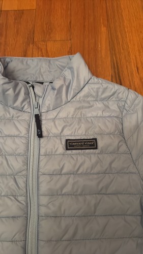 Vineyard Vines Boy's Size M Packable Puffer Coat Light Blue - Picture 2 of 3