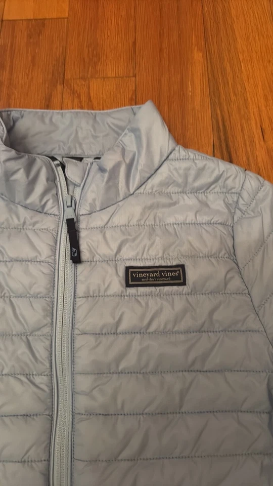Casaco acolchoado Vineyard Vines masculino tamanho M embalável azul claro - Imagem 2 de 3