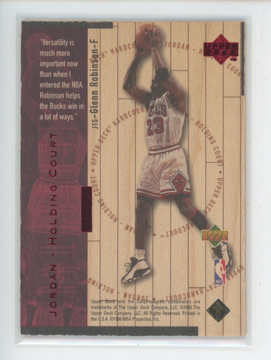 MICHAEL JORDAN GLENN ROBINSON 1998-99 UD HARDCOURT #J15 HOLDING COURT /2300 SP
