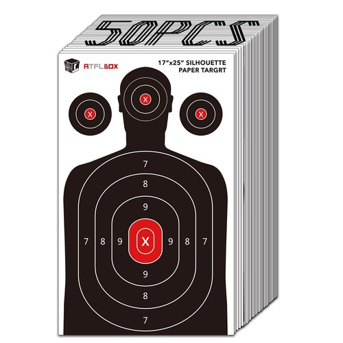 atflbox 50 pcs Silhouette Paper Target for The Range, 17X25 inch Target Paper - Picture 2 of 6