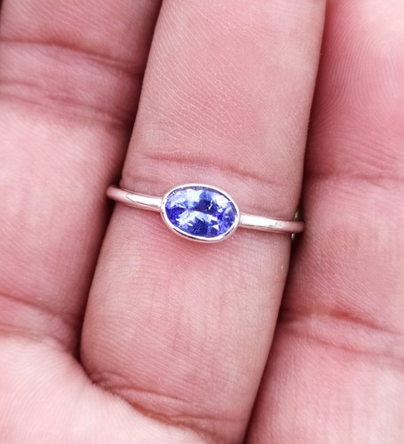 Anillo de tanzanita de plata de ley 925 - Anillo de piedra de nacimiento de mayo regalo de boda para ella - Imagen 5 de 67