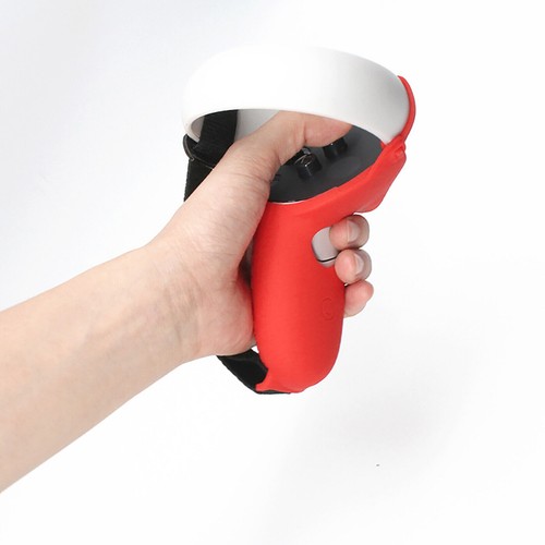For Quest 2 Touch Controller Silicone Handle Sleeve Cover + Knuckle Grip - Picture 4 of 17