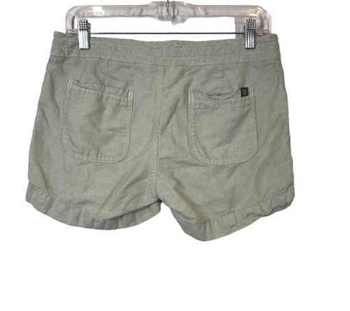 The North Face Green Stripe Shorts Women's Size 4 Linen Casual Comfort Hiking - Picture 2 of 11
