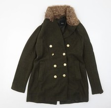 A&g Womens Green Pea Coat Size L Button