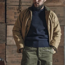 Bronson 1930s Retro USN Winter Wool Sweater Warm Thick Men Knit Sweater Heavy