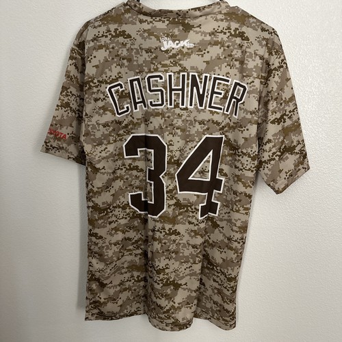 SAN DIEGO PADRES Size XL DESERT CAMO PROMO ANDREW CASHNER #34 Jersey Shirt - Picture 2 of 6