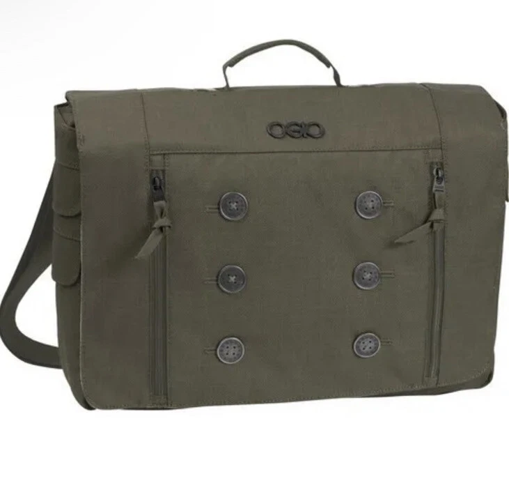 Ogio Midtown Messenger Over Shoulder Laptop Bag Kelly Green Button Detail  Clean | eBay