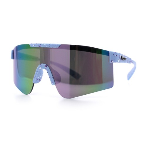 Xloop Boys Child Size MTB Shield Color Mirror Rimless Plastic Sport Sunglasses - Picture 29 of 44