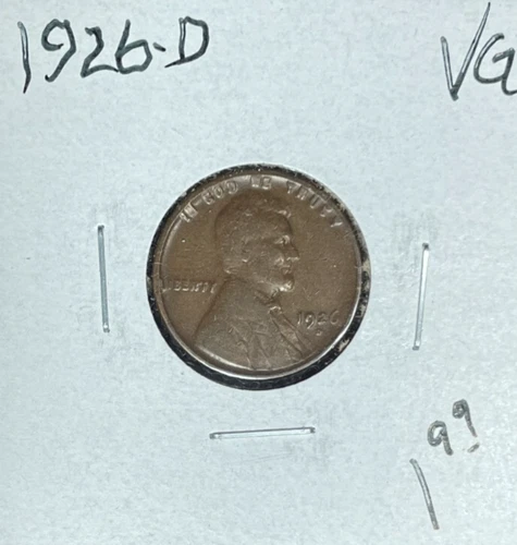 1926-D LINCOLN WHEAT CENT - VG ~NICE COIN~