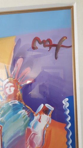 Peter Max Statue of Liberty 2001 Unique Variation Acrylic Mixed Media FRAMED - Picture 6 of 6