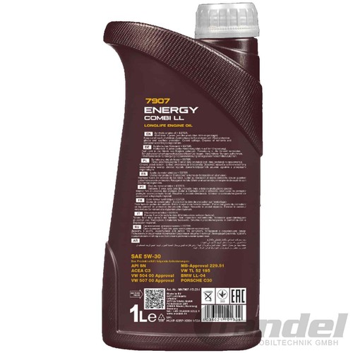 6L (5L+1L) 5W30 MOTORÖL MANNOL ENERGY COMBI LL passend für VW 507.00 BMW LL-04 - Bild 4 von 6