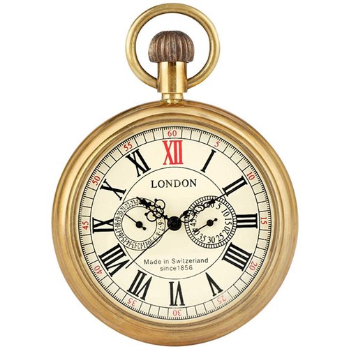 Reloj Bolsillo Cara Abierta con Cadena Retro Hombre Clásico Dorado Mecánico Lujo Regalo - Imagen 3 de 14