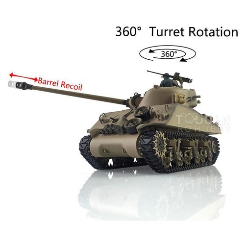Henglong 1/16 7.0 Plastic M4A3 Sherman 3898 RC Tank IR 360°Turret Barrel Recoil - Picture 3 of 4