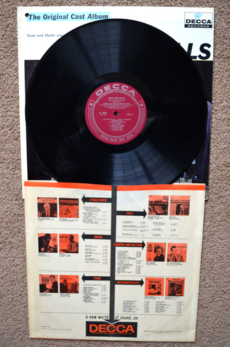 Original Cast Soundtrack LP “Guys & Dolls” Decca (DL 9023-Mono) Excellent - Imagen 2 de 3