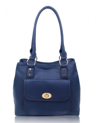 Damen-Fronttasche PU-Leder Doppelgriff große Beuteltasche Shopper Schulter Handtasche - Bild 5 von 15