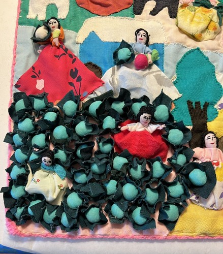 Vintage Peruvian 3D Cosecha Handcrafted Folk Art Tapestry 20” X 17” Harvest - Picture 2 of 6