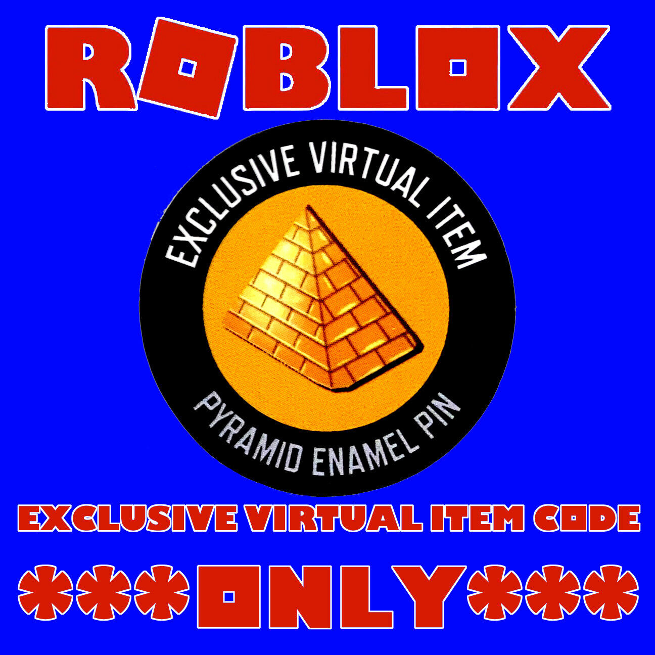 Roblox Ser. 9 Celebrity (Black) Pyramid Enamel Pin ***VIRTUAL ITEM CODE  ONLY***